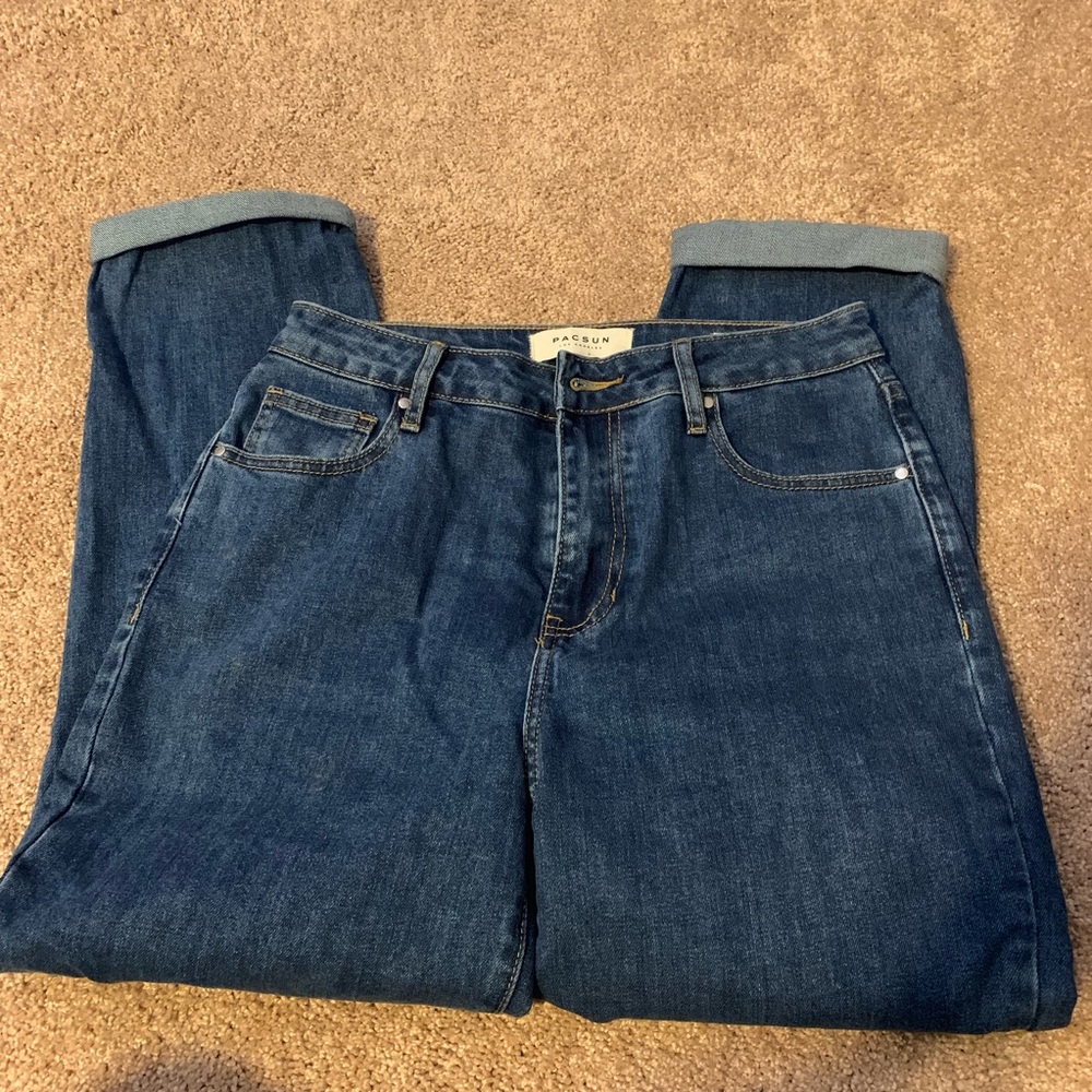 Pacsun Mom Jeans Dark Wash Crop